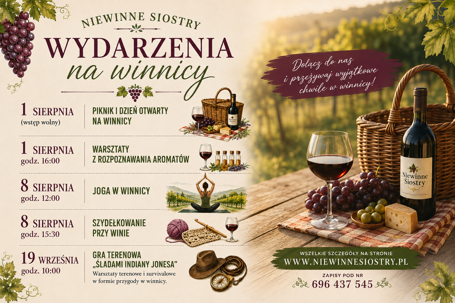 ZAPRASZAMY NA ZBLIŻAJĄCE SIĘ WARSZTATY W WINNICY